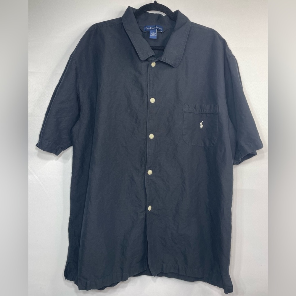 Ralph Lauren Shirt Men's XL Linen Camp Button down Short sleeve casual comfy
